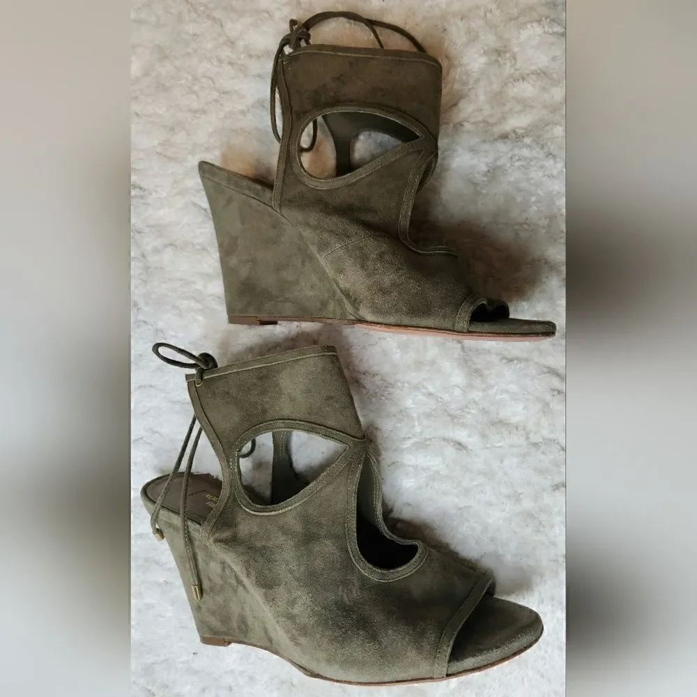 Aquazzura sexy thing suede wedges size 40(USA 9)